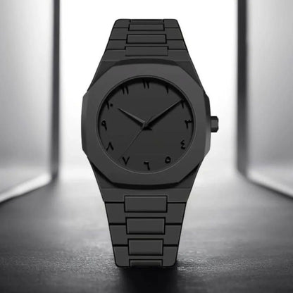 Black Aura Quartz Watch – Stylish Analog Watch for Men & Boys –